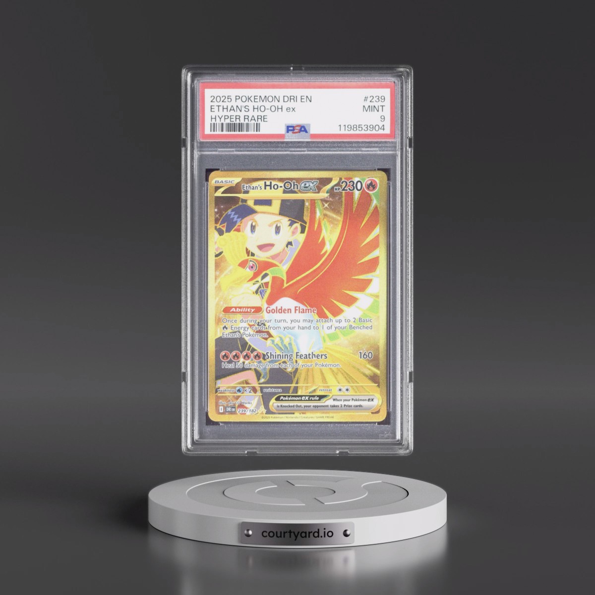 2025 Pokémon Dri EN-Destined Rivals #239 Ethan's HO-Oh EX - Holo Hyper Rare (PSA 9 MINT)