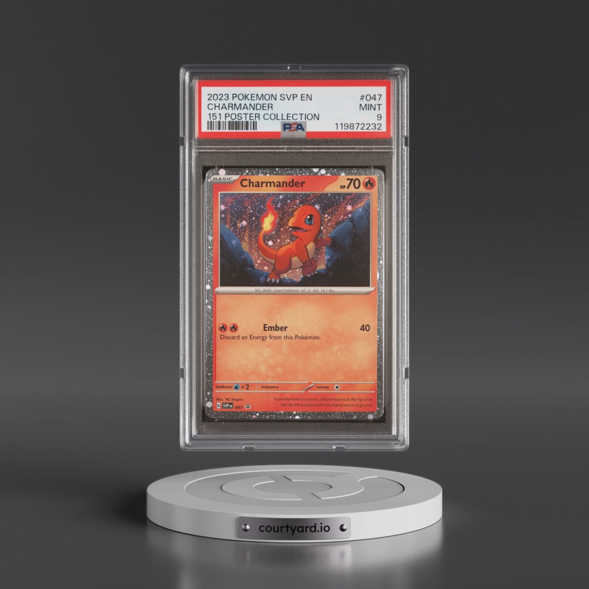 2023 Pokémon Svp EN-SV Black Star Promo #047 Charmander - 151 Poster Collection (PSA 9 MINT)