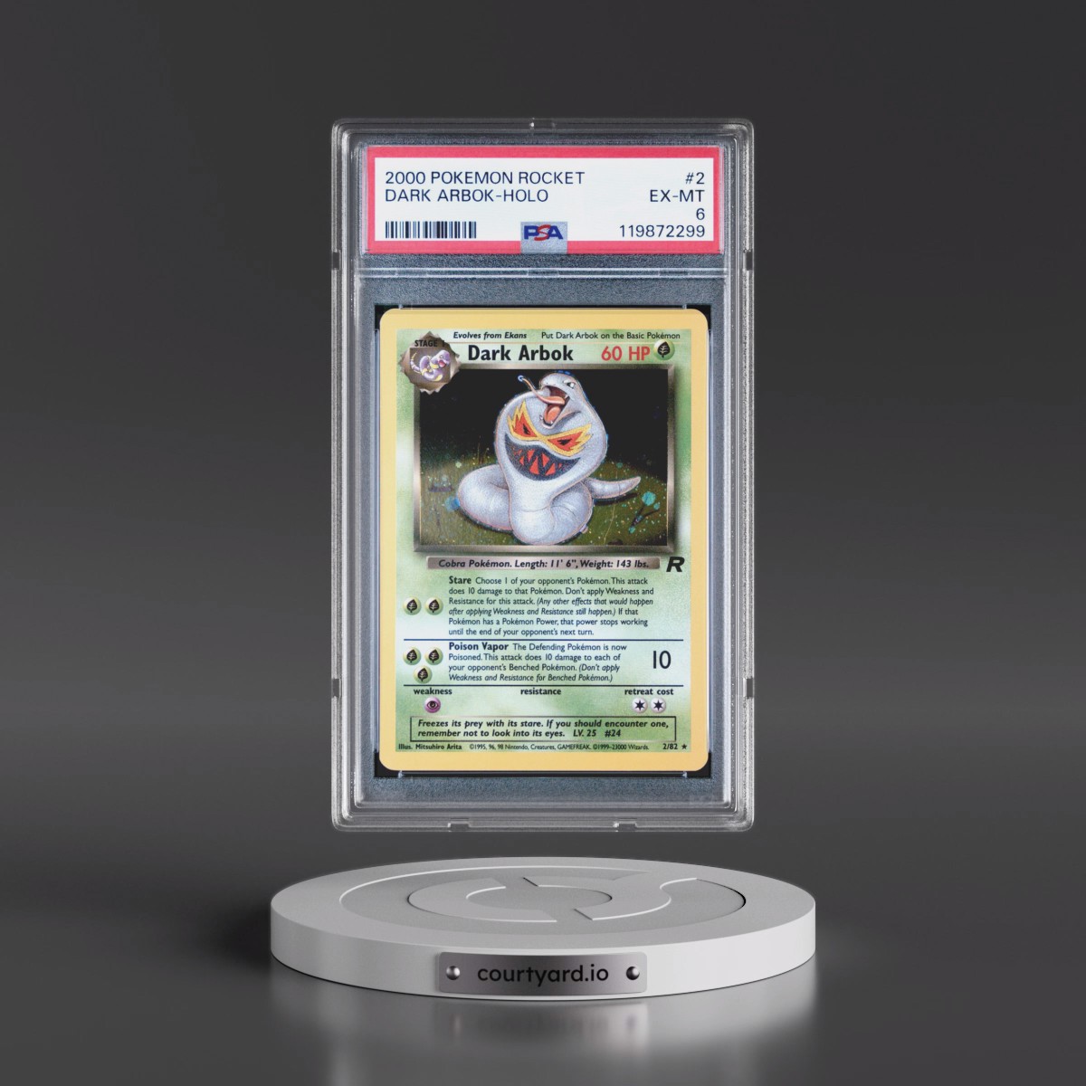 2000 Pokémon Rocket #2 Dark Arbok - Holo (PSA 6 EX-MT)