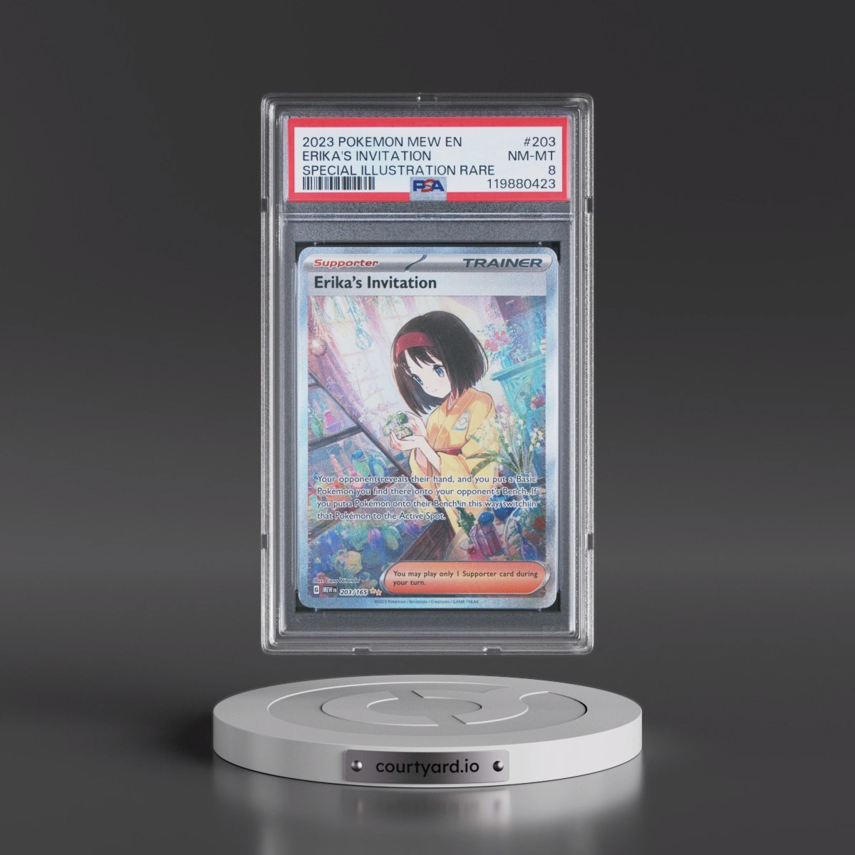 2023 Pokémon Mew EN-151 #203 Erika's Invitation - Special Illustration Rare (PSA 8 NM-MT)