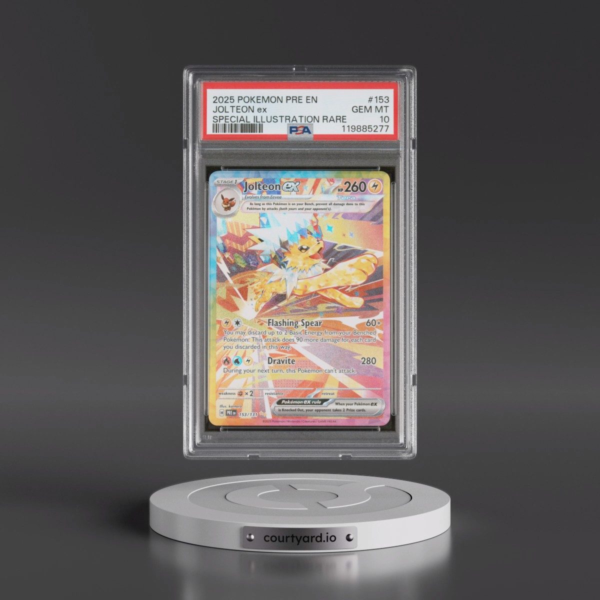2025 Pokémon Pre EN-Prismatic Evolutions #153 Jolteon EX - Holo Special Illustration Rare (PSA 10 GEM MINT)