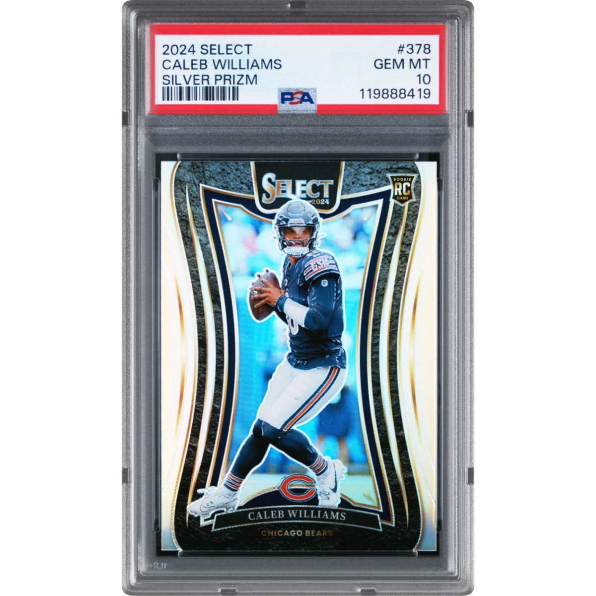 2024 Panini Select #378 Caleb Williams - Silver Prizm (PSA 10 GEM MINT)