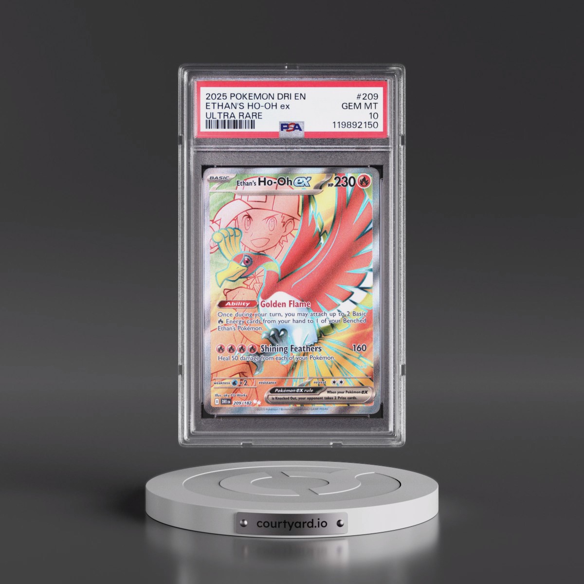 2025 Pokémon Dri EN-Destined Rivals #209 Ethan's HO-Oh EX - Holo Ultra Rare (PSA 10 GEM MINT)