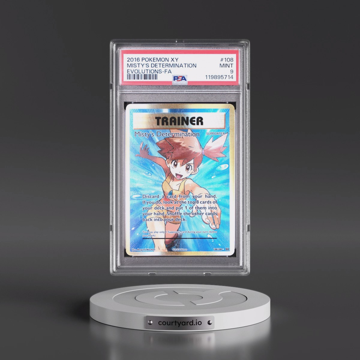 2016 Pokémon XY Evolutions #108 Misty's Determination - Full Art (PSA 9 MINT)