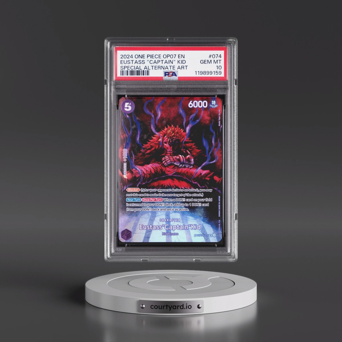 2024 One Piece OP07-500 Years in the Future #074 Eustass "Captain" Kid - Special Alternate Art (PSA 10 GEM MINT)