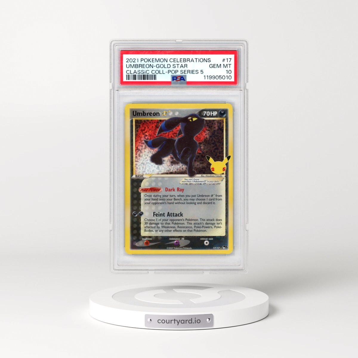 2021 Pokémon Celebrations Classic Collection #17 Umbreon-Gold Star (PSA 10 GEM MINT)