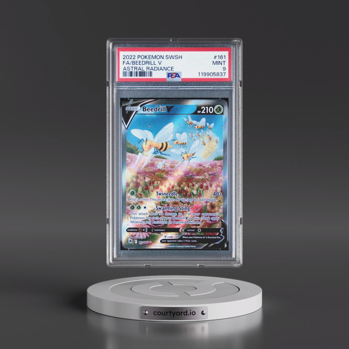 2022 Pokémon Sword & Shield Astral Radiance #161 Beedrill V - Holo Full Art (PSA 9 MINT)