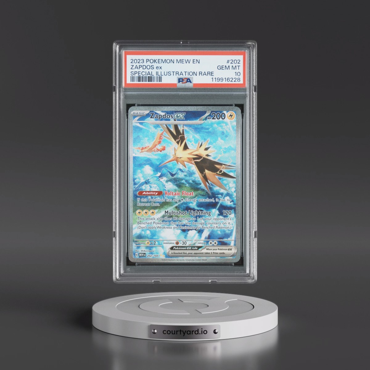 2023 Pokémon Mew EN-151 #202 Zapdos EX - Holo Special Illustration Rare (PSA 10 GEM MINT)