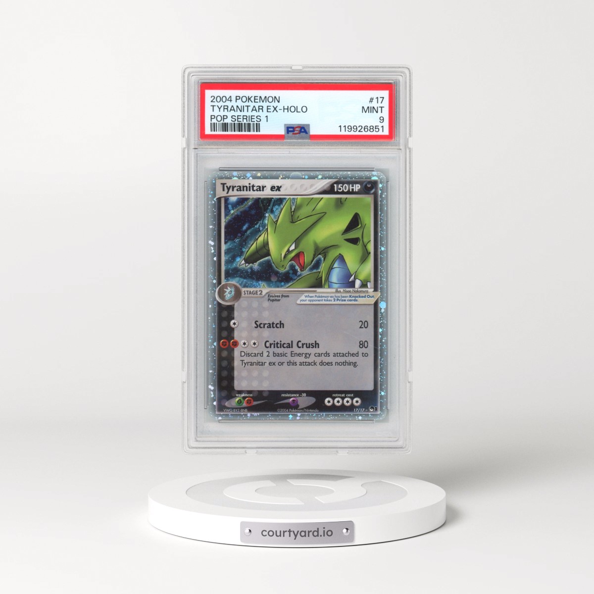 2004 Pokémon Pop Series 1 #17 Tyranitar EX - Holo Holo (PSA 9 MINT)