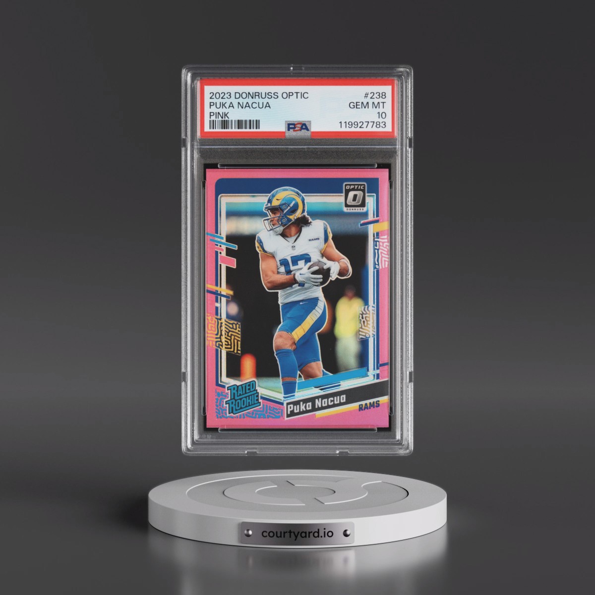 2023 Panini Donruss Optic #238 Puka Nacua - Pink (PSA 10 GEM MINT)