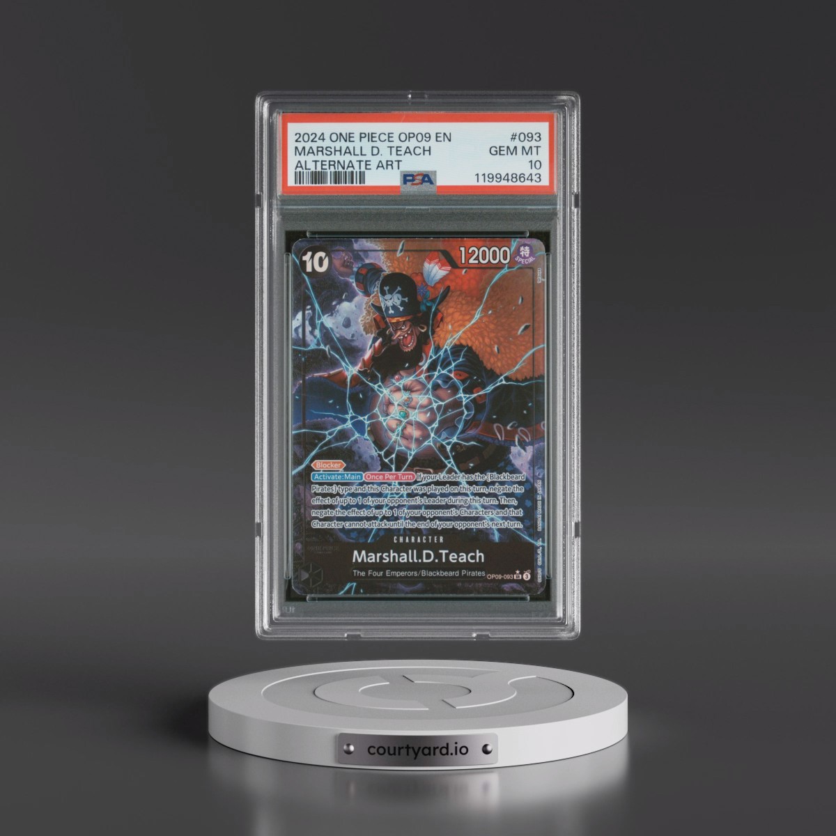 2024 One Piece OP09-Emperors in the New World #093 Marshall D. Teach - Alternate Art (PSA 10 GEM MINT)