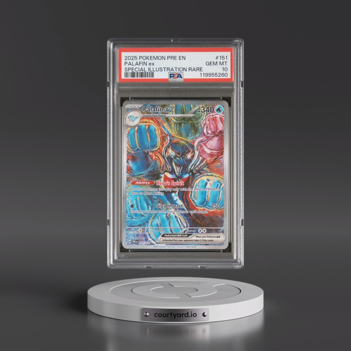 2025 Pokémon Pre EN-Prismatic Evolutions #151 Palafin EX - Holo Special Illustration Rare (PSA 10 GEM MINT)