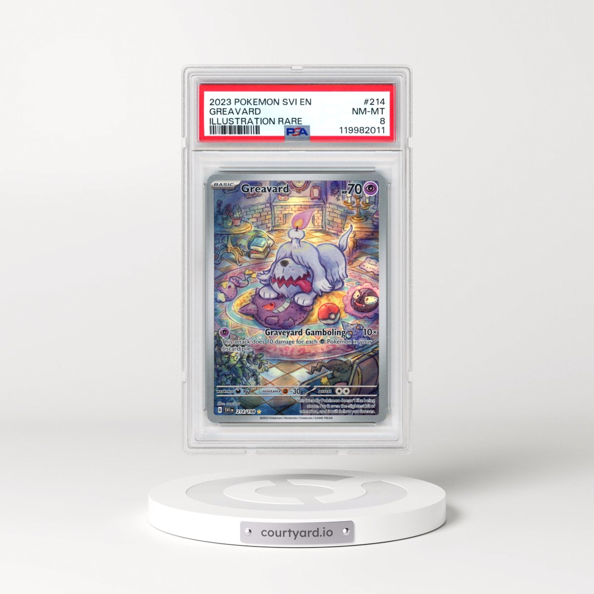 2023 Pokémon Svi EN-Scarlet & Violet #214 Greavard - Illustration Rare (PSA 8 NM-MT)