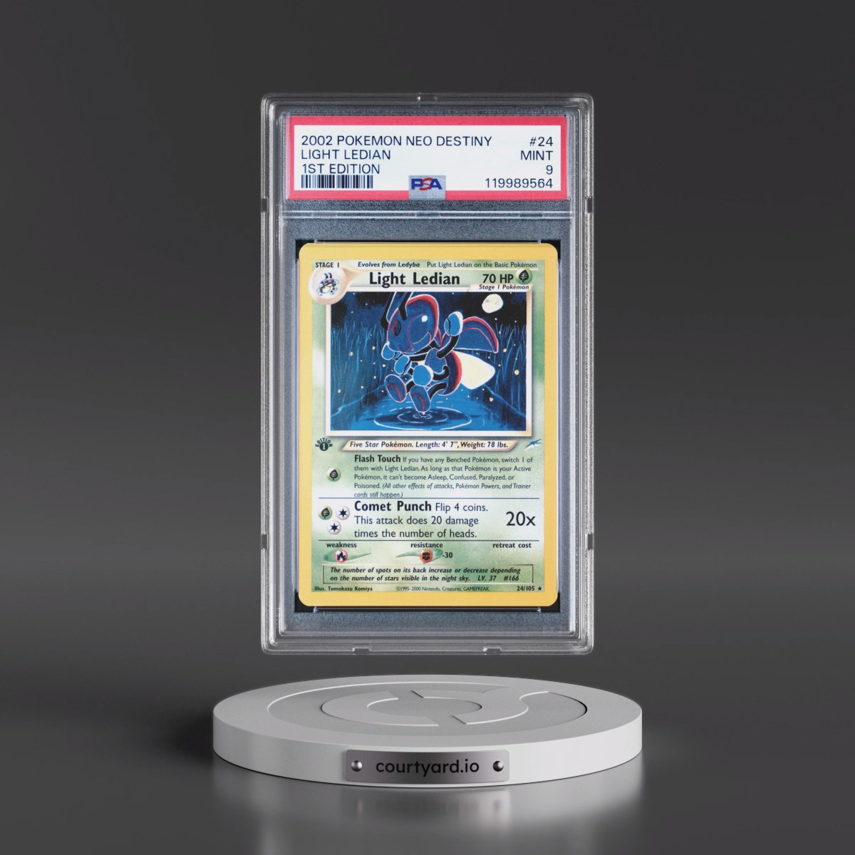 2002 Pokémon Neo Destiny #24 Light Ledian - 1st Edition (PSA 9 MINT)