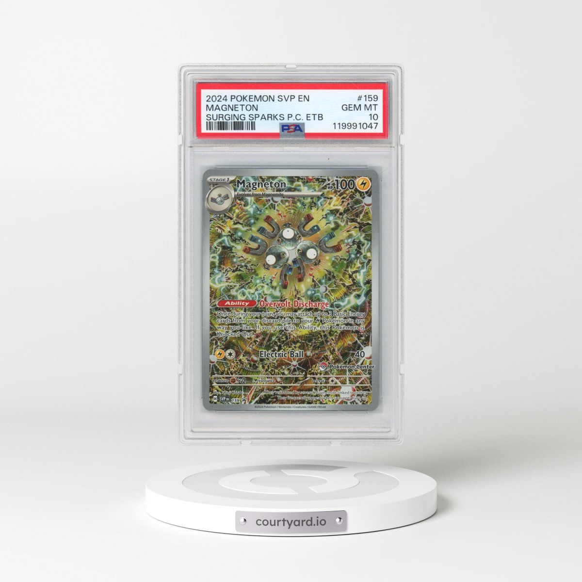 2024 Pokémon Svp EN-SV Black Star Promo #159 Magneton - Surging Sparks Pokemon Center Elite Trainer Box (PSA 10 GEM MINT)
