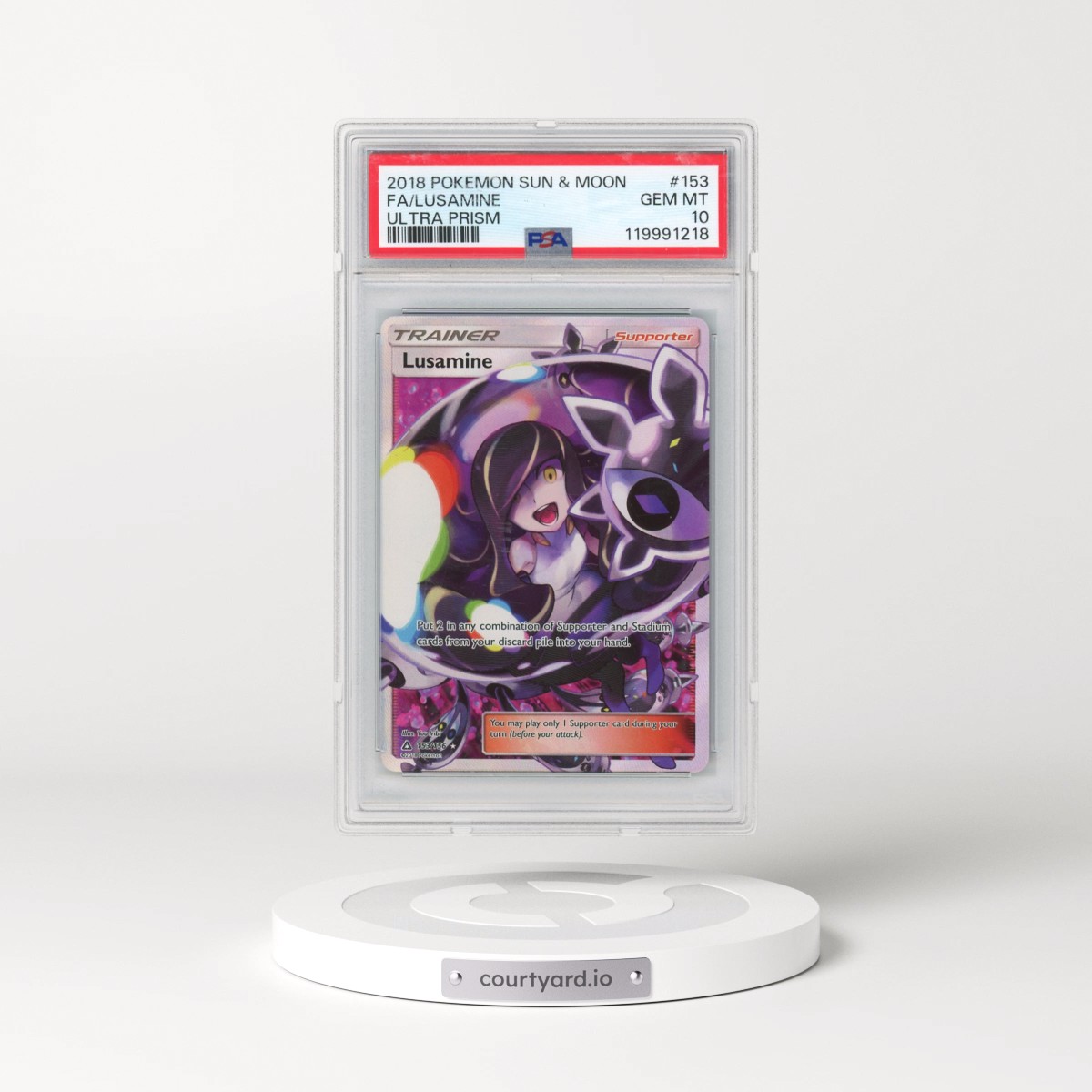 2018 Pokémon Sun & Moon Ultra Prism #153 Lusamine - Full Art (PSA 10 GEM MINT)