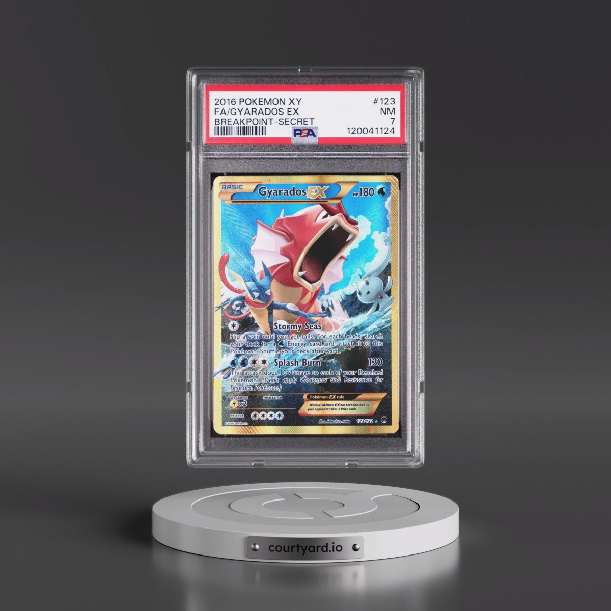2016 Pokémon XY Breakpoint #123 Gyarados EX - Holo Full Art Secret (PSA 7 NM)