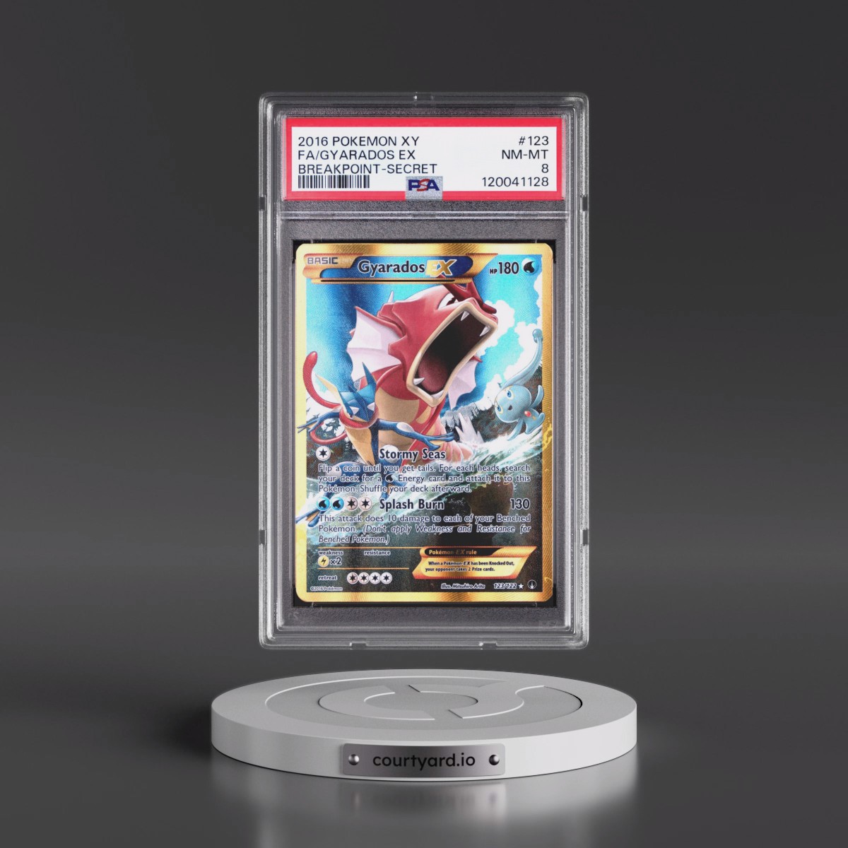 2016 Pokémon XY Breakpoint #123 Gyarados EX - Holo Full Art Secret (PSA 8 NM-MT)