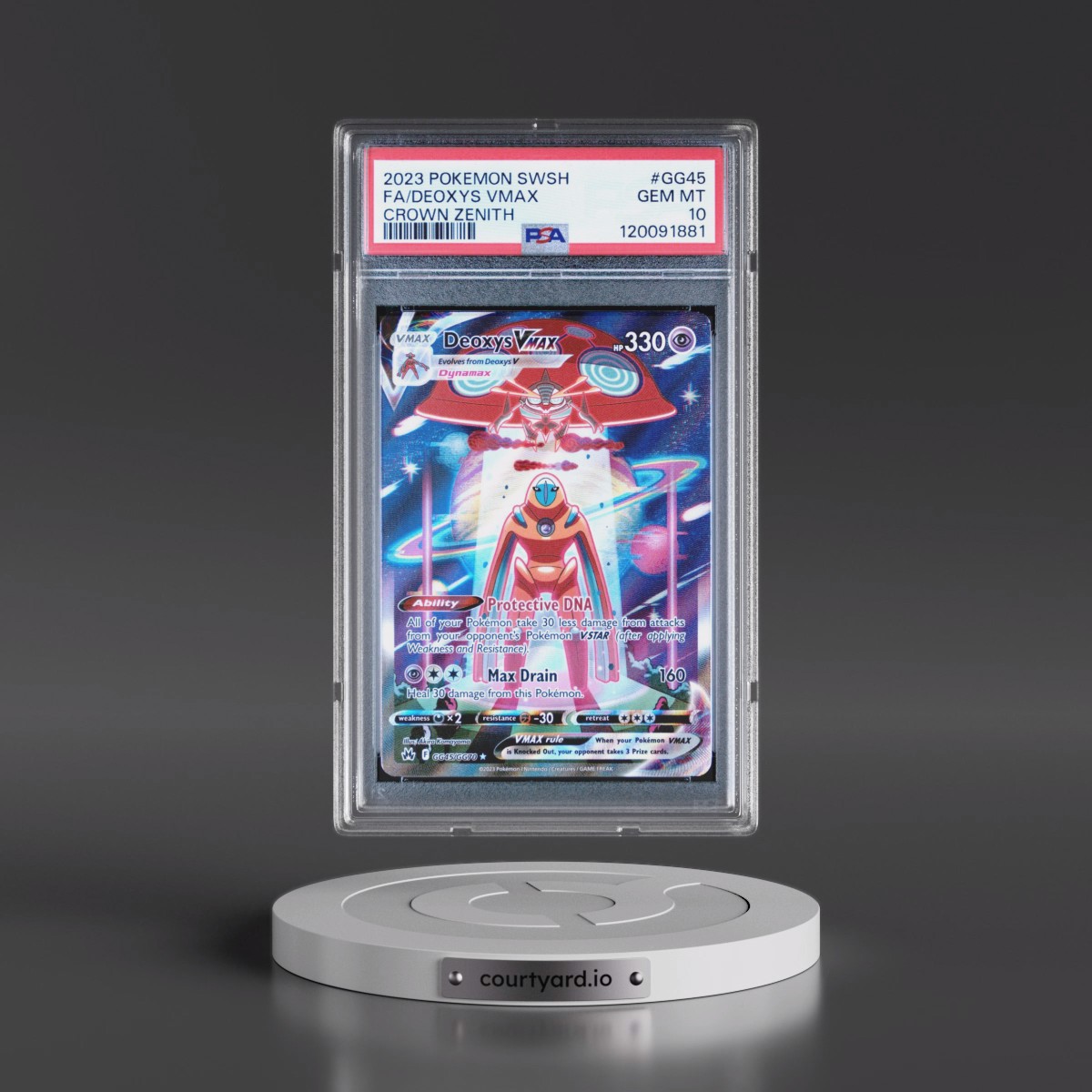 2023 Pokémon Sword and Shield Crown Zenith #GG45 Deoxys Vmax - Full Art (PSA 10 GEM MINT)
