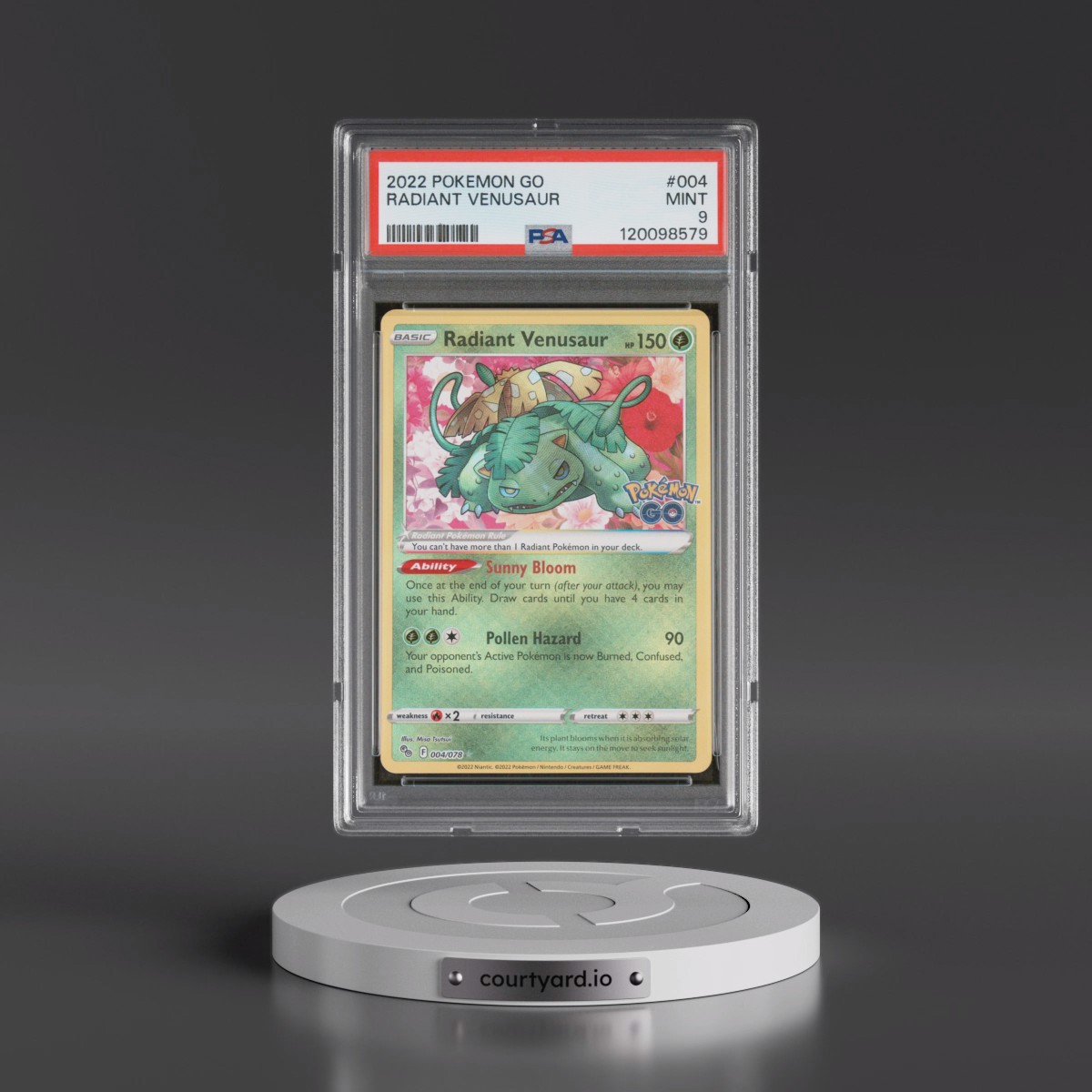 2022 Pokémon Go #004 Radiant Venusaur - Holo (PSA 9 MINT)