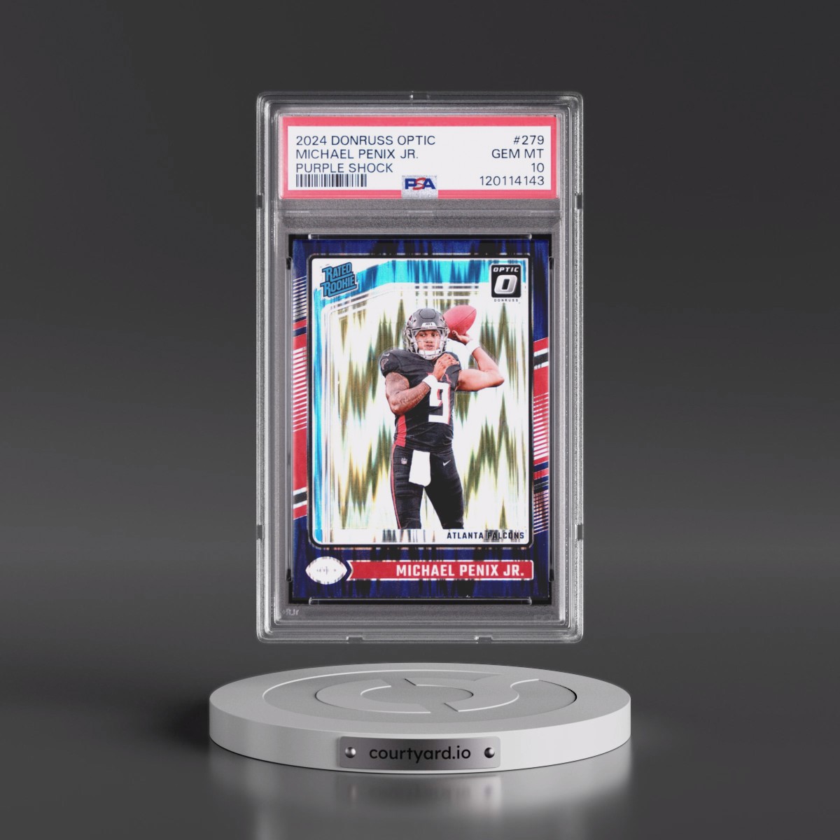 2024 Panini Donruss Optic #279 Michael Penix Jr. - Purple Shock (PSA 10 GEM MINT)