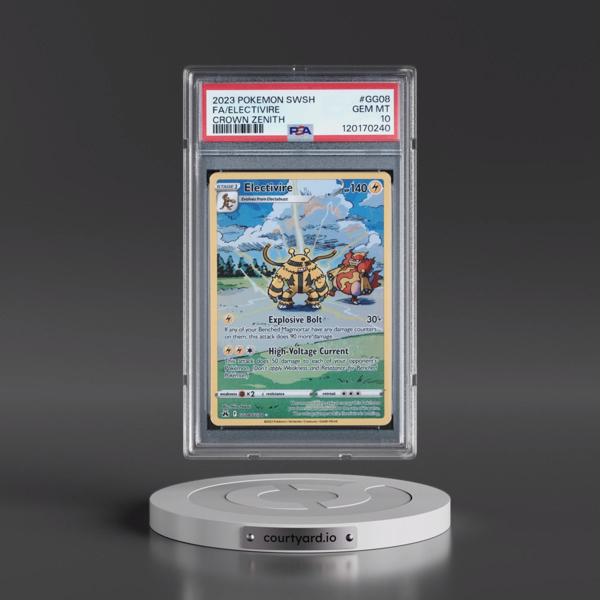 2023 Pokémon Sword and Shield Crown Zenith #GG08 Electivire - Full Art (PSA 10 GEM MINT)