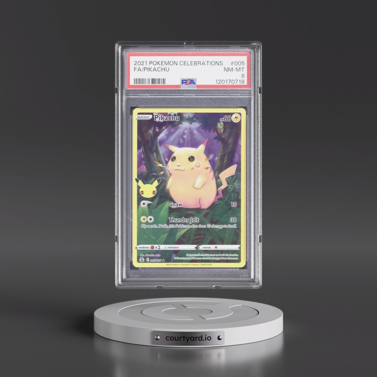 2021 Pokémon Celebrations #005 Pikachu - Full Art (PSA 8 NM-MT)