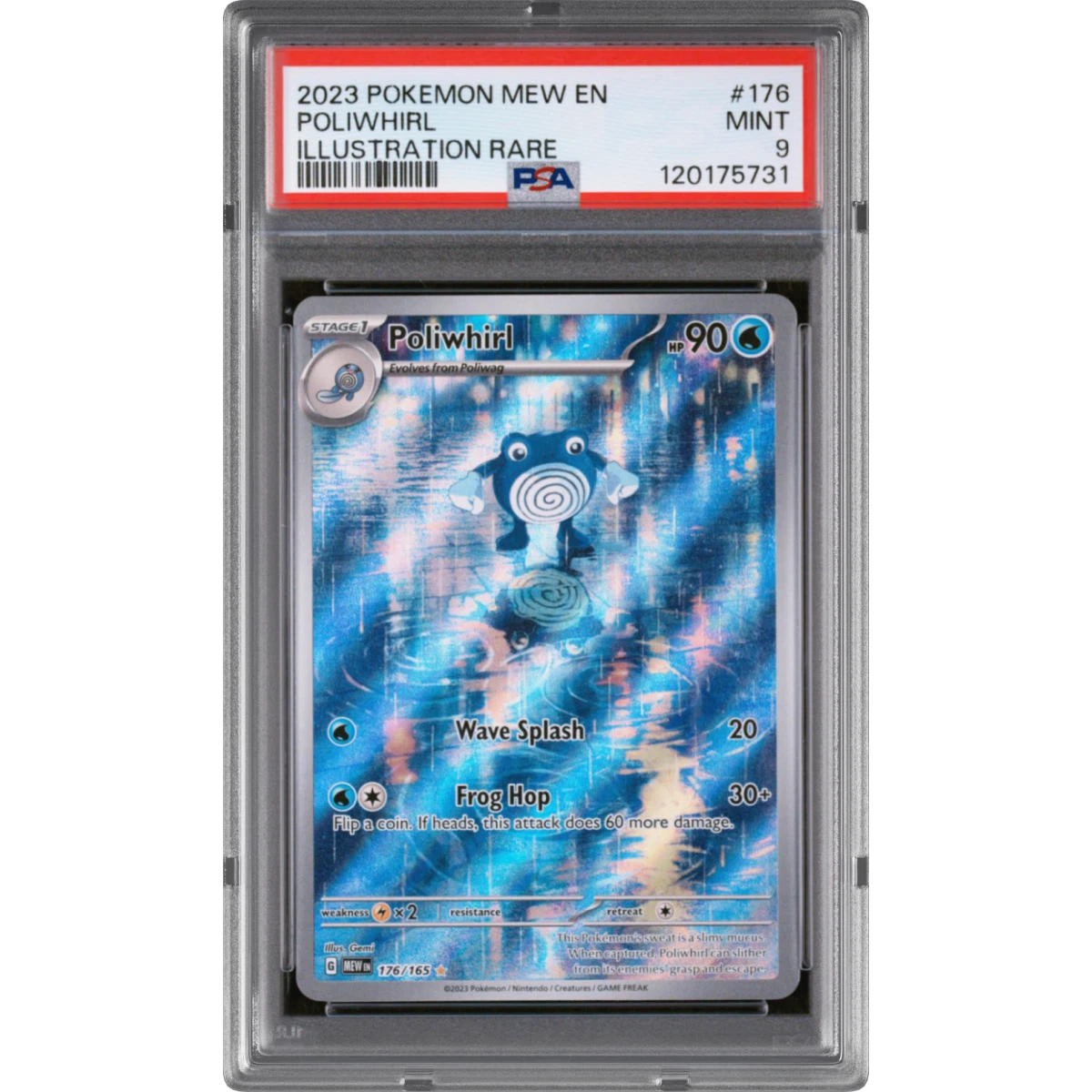 2023 Pokémon Mew EN-151 #176 Poliwhirl - Illustration Rare (PSA 9 MINT)