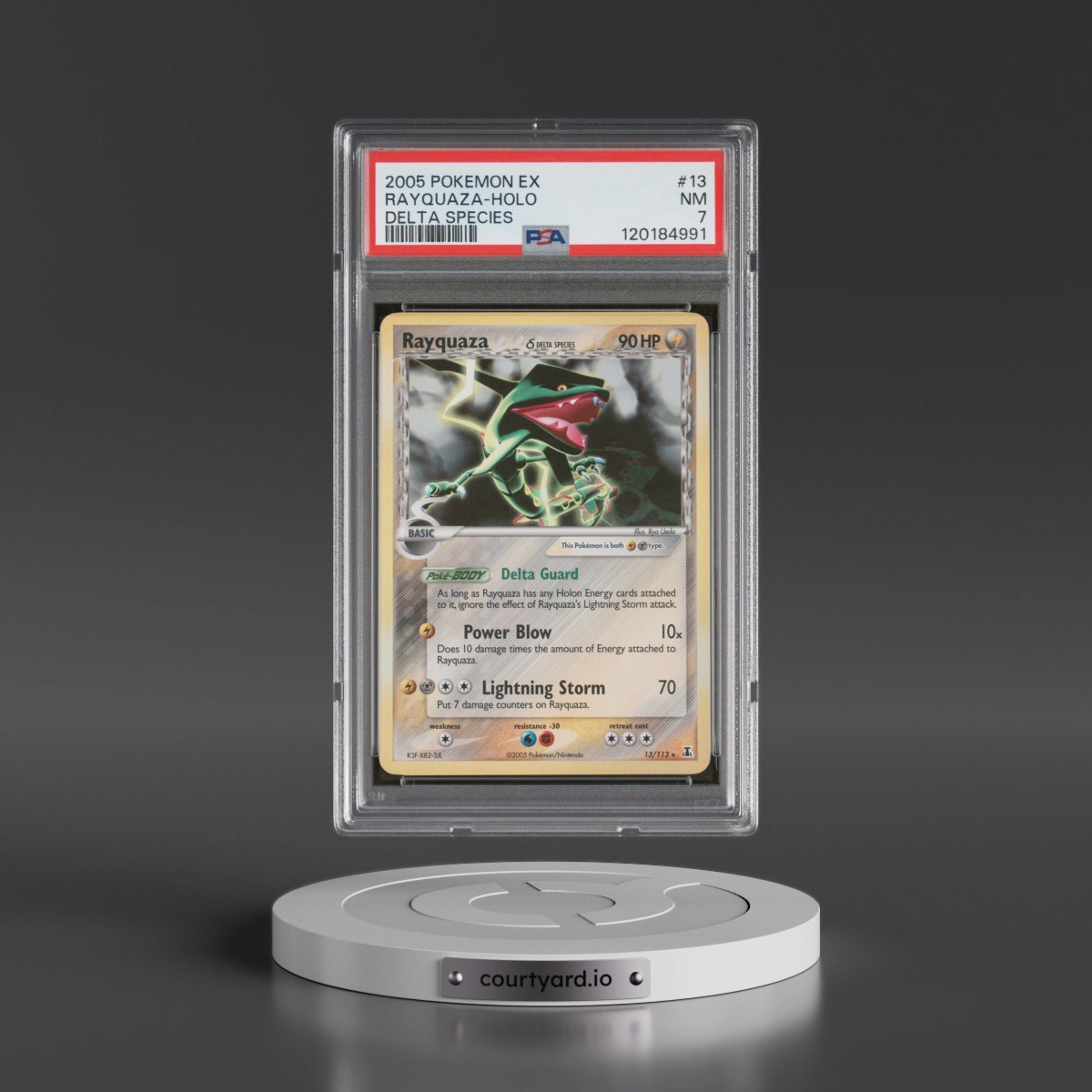 2005 Pokémon EX Delta Species #13 Rayquaza - Holo (PSA 7 NM)