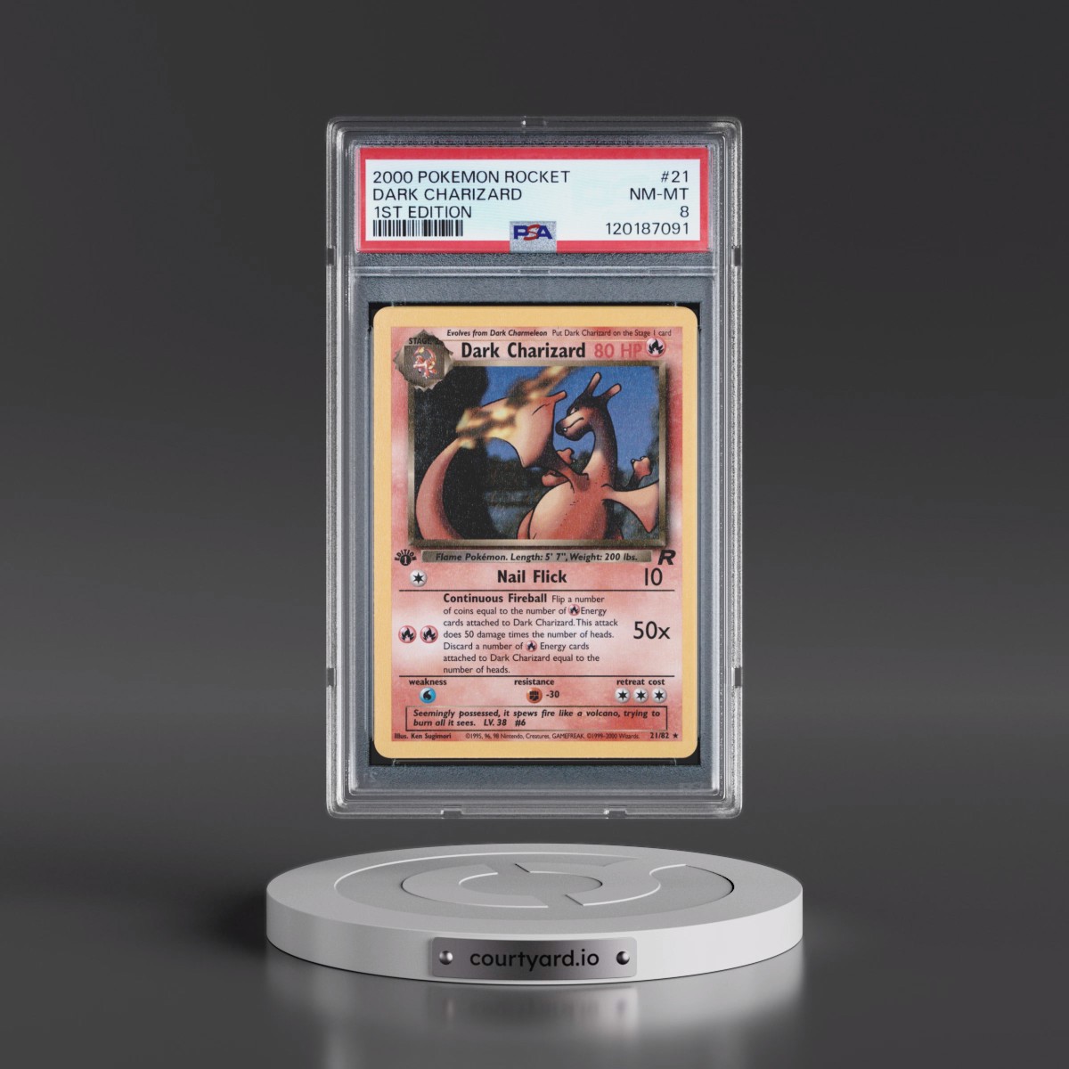 2000 Pokémon Rocket #21 Dark Charizard - 1st Edition (PSA 8 NM-MT)