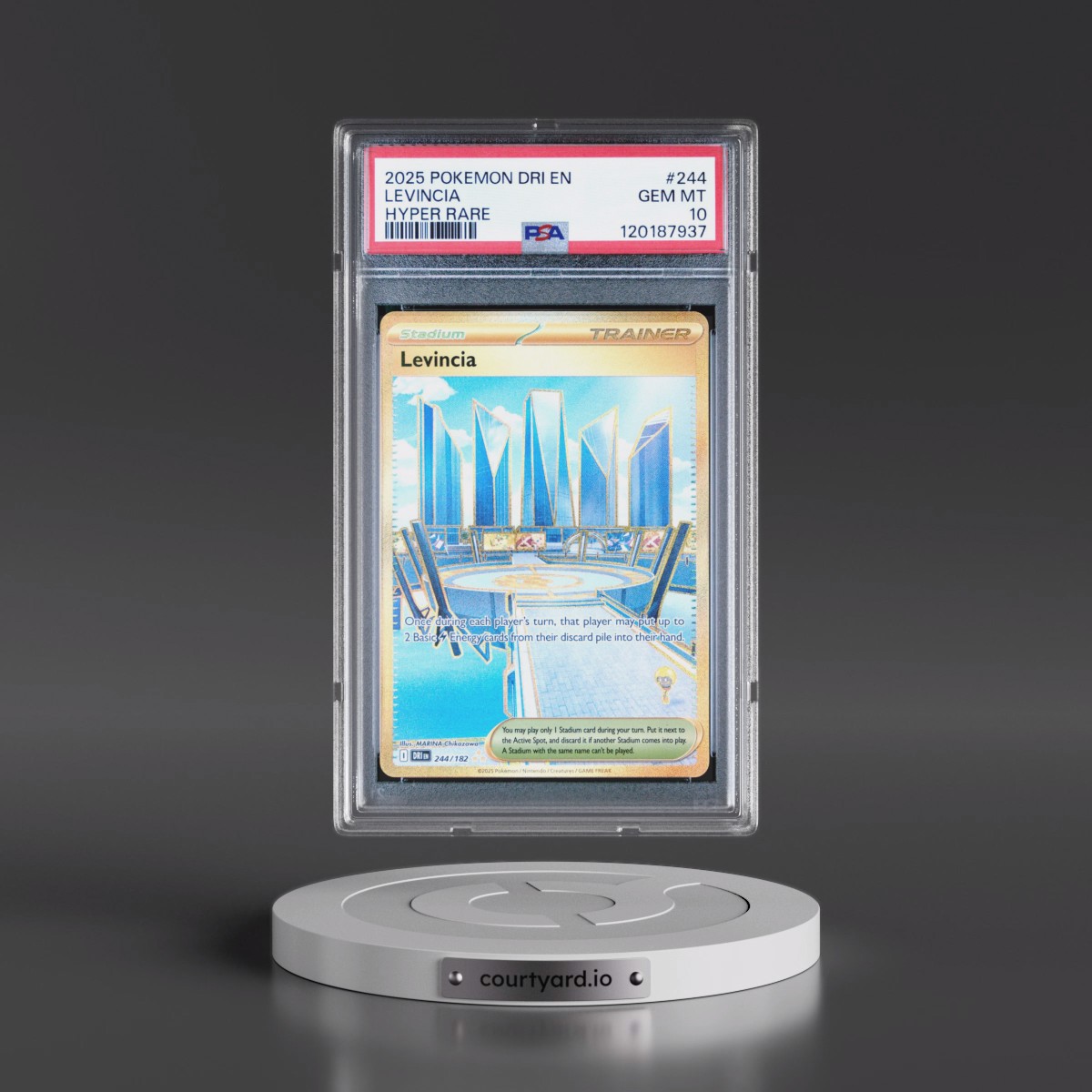 2025 Pokémon Dri EN-Destined Rivals #244 Levincia - Hyper Rare (PSA 10 GEM MINT)