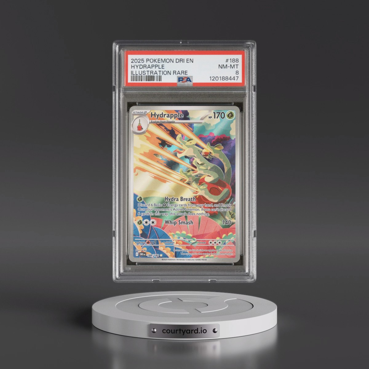 2025 Pokémon Dri EN-Destined Rivals #188 Hydrapple - Illustration Rare (PSA 8 NM-MT)