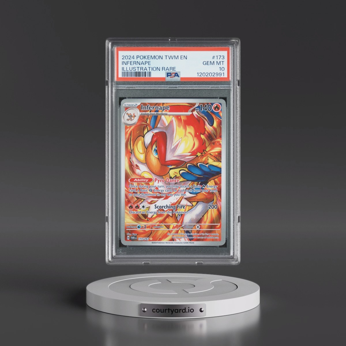 2024 Pokémon Twm EN-Twilight Masquerade #173 Infernape - Illustration Rare (PSA 10 GEM MINT)
