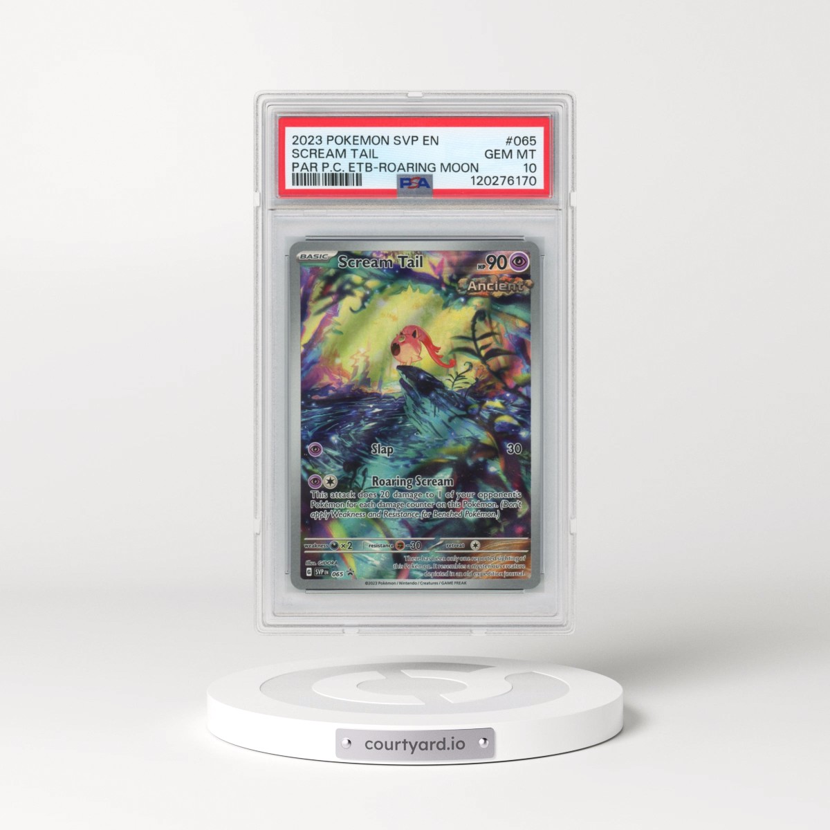 2023 Pokémon Svp EN-SV Black Star Promo #065 Scream Tail - Paradox Rift Pokemon Center Elite Trainer Box-Roaring Moon (PSA 10 GEM MINT)