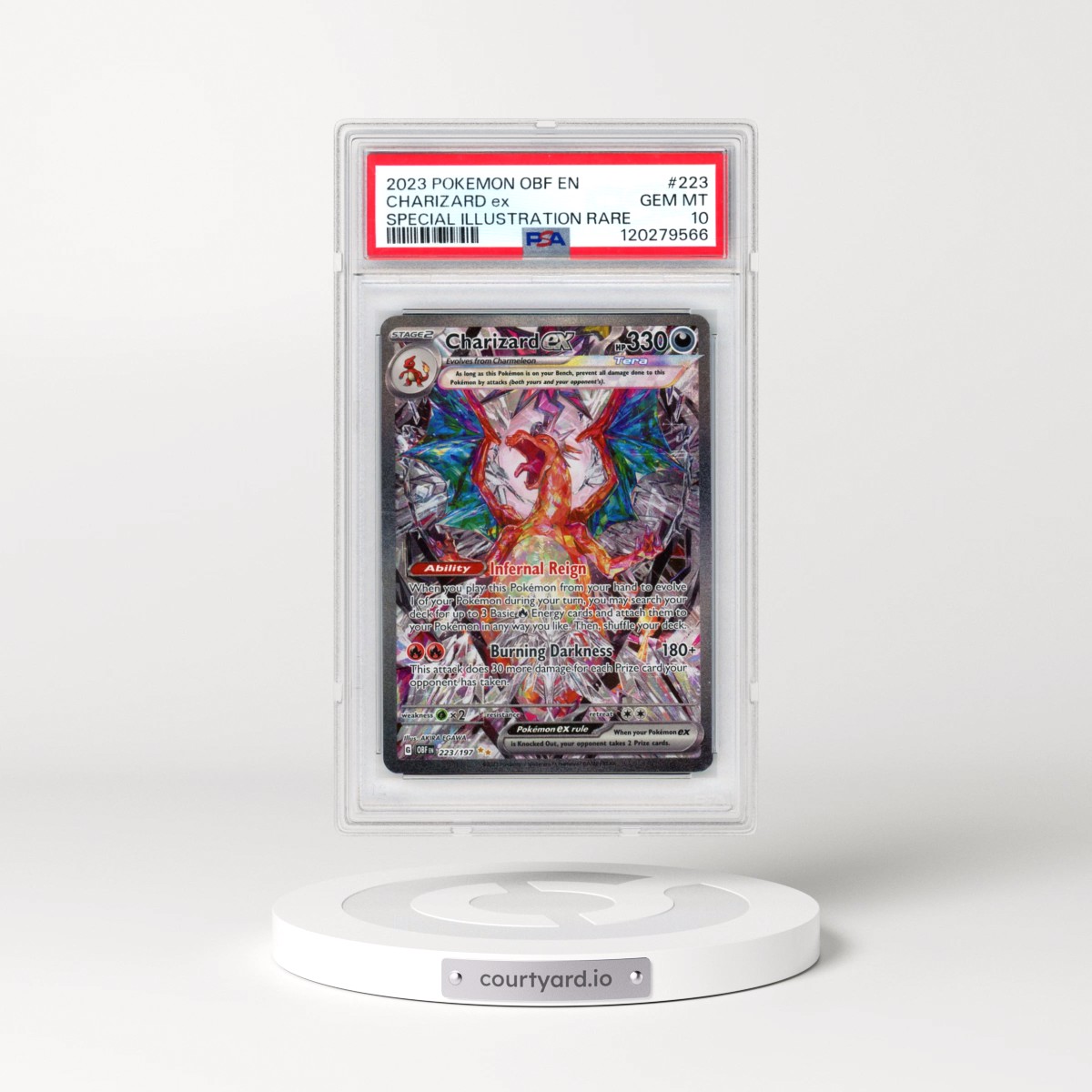 2023 Pokémon Obf EN-Obsidian Flames #223 Charizard EX - Holo Special Illustration Rare (PSA 10 GEM MINT)