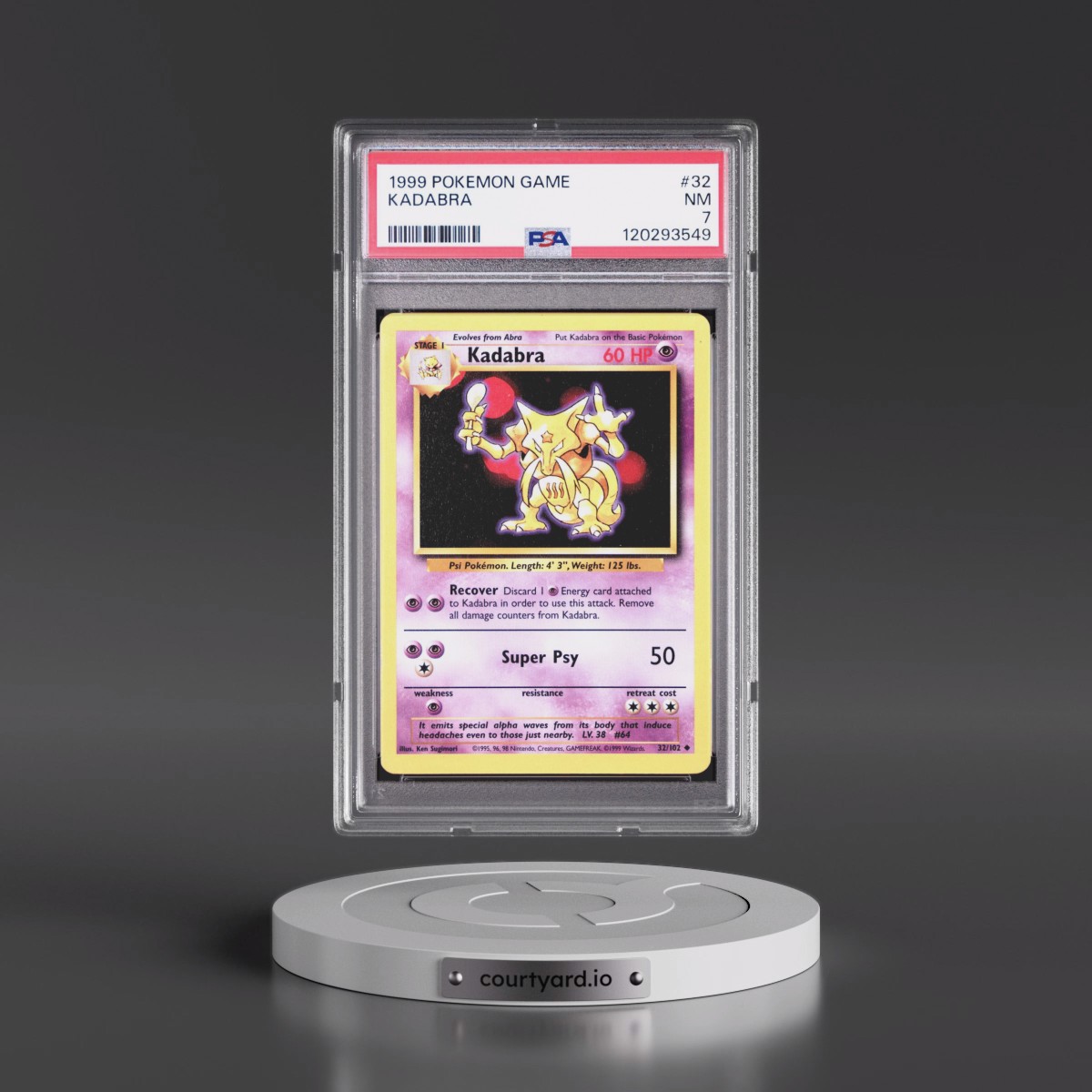 1999 Pokémon Game #32 Kadabra (PSA 7 NM)