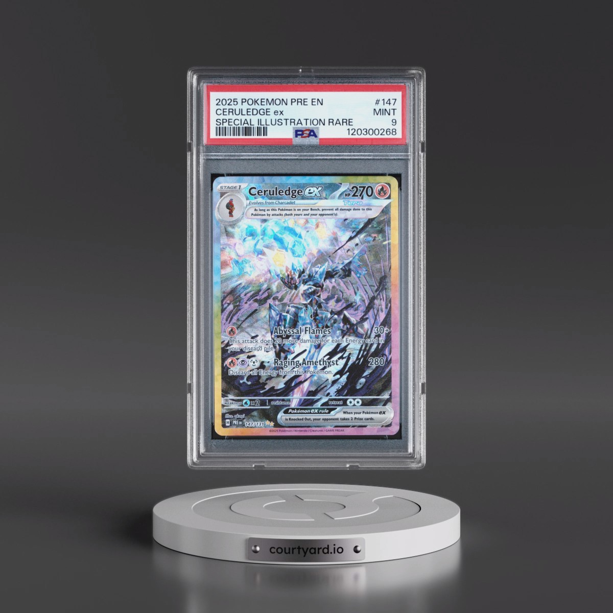 2025 Pokémon Pre EN-Prismatic Evolutions #147 Ceruledge EX - Holo Special Illustration Rare (PSA 9 MINT)