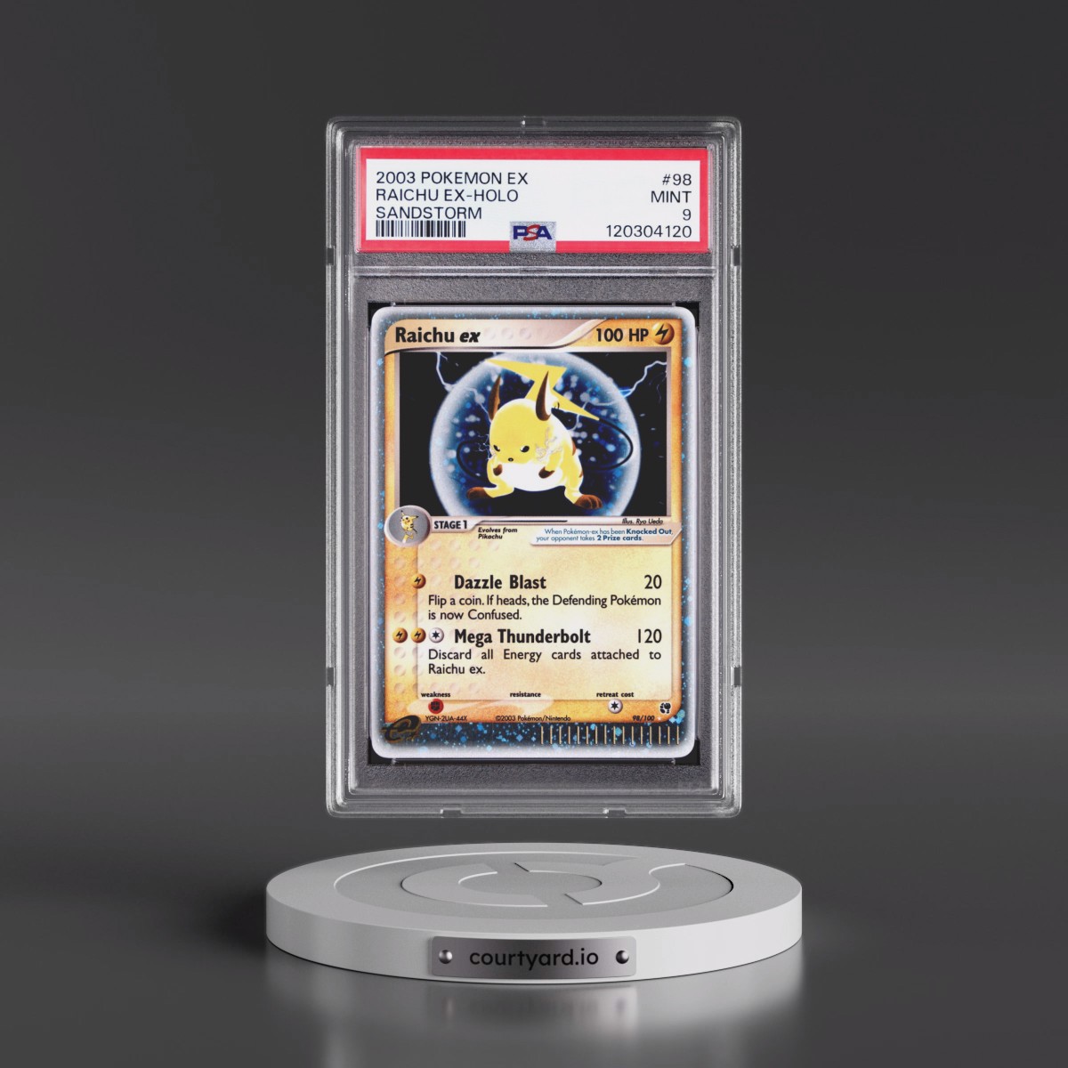 2003 Pokémon EX Sandstorm #98 Raichu EX - Holo Holo (PSA 9 MINT)