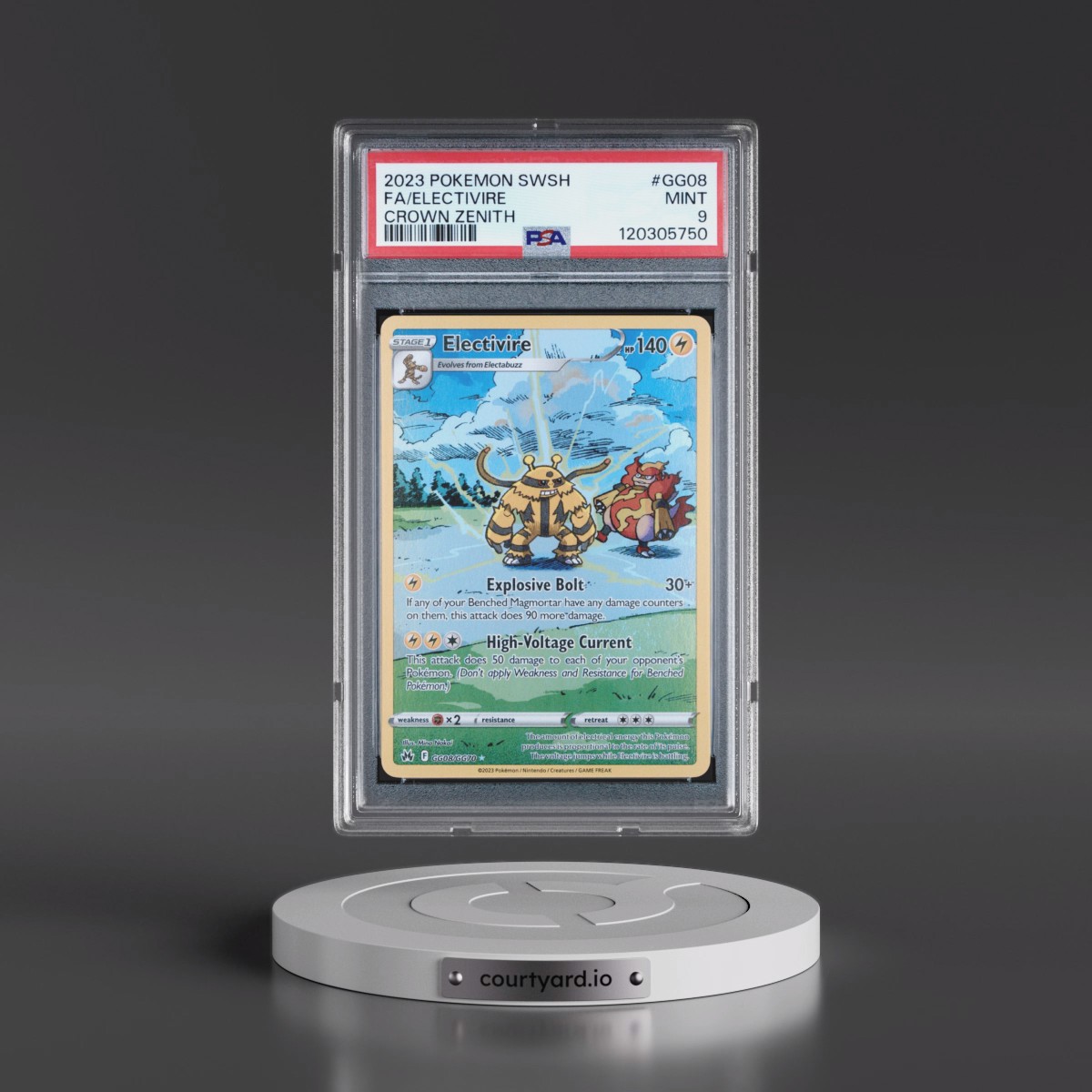2023 Pokémon Sword and Shield Crown Zenith #GG08 Electivire - Full Art (PSA 9 MINT)