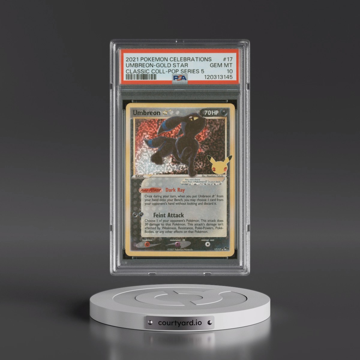 2021 Pokémon Celebrations Classic Collection #17 Umbreon-Gold Star (PSA 10 GEM MINT)
