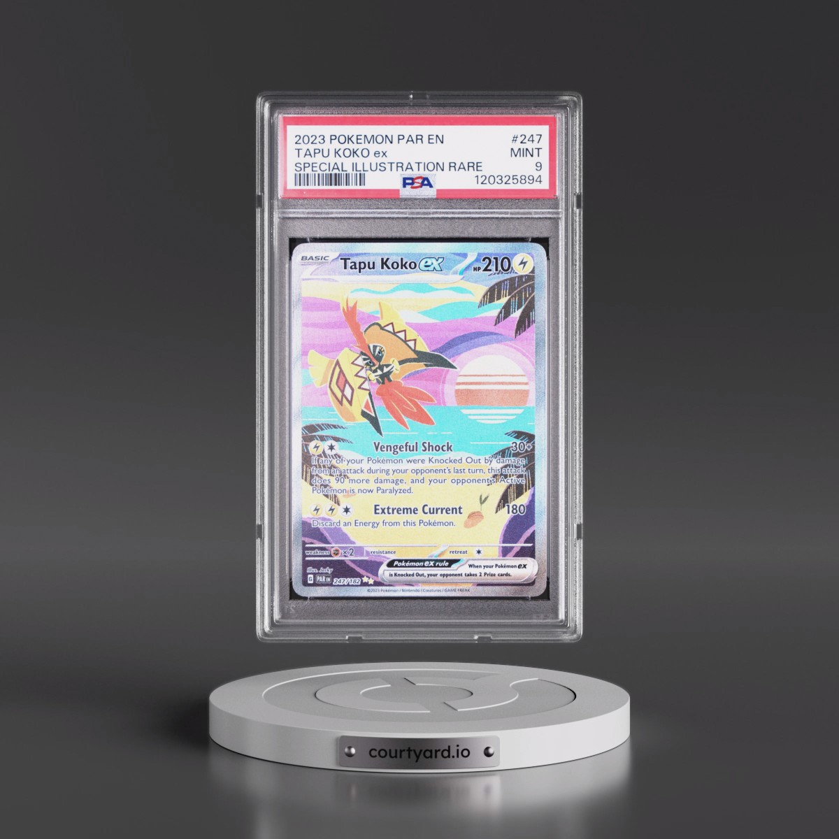 2023 Pokémon Par EN-Paradox Rift #247 Tapu Koko EX - Holo Special Illustration Rare (PSA 9 MINT)