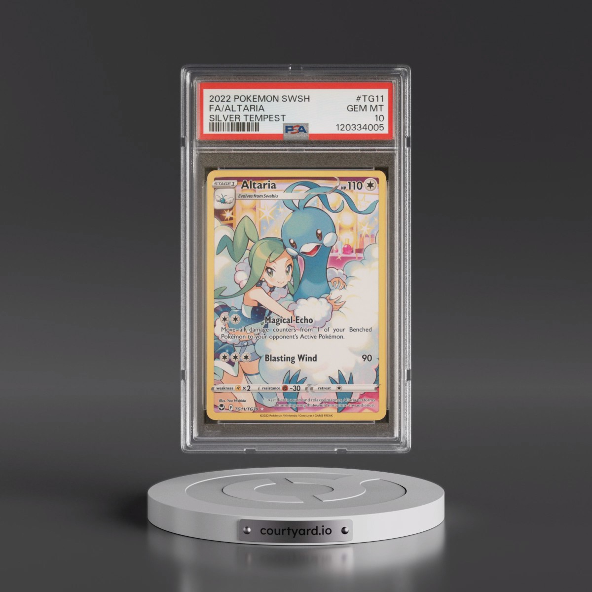 2022 Pokémon Sword & Shield Silver Tempest #TG11 Altaria - Full Art (PSA 10 GEM MINT)