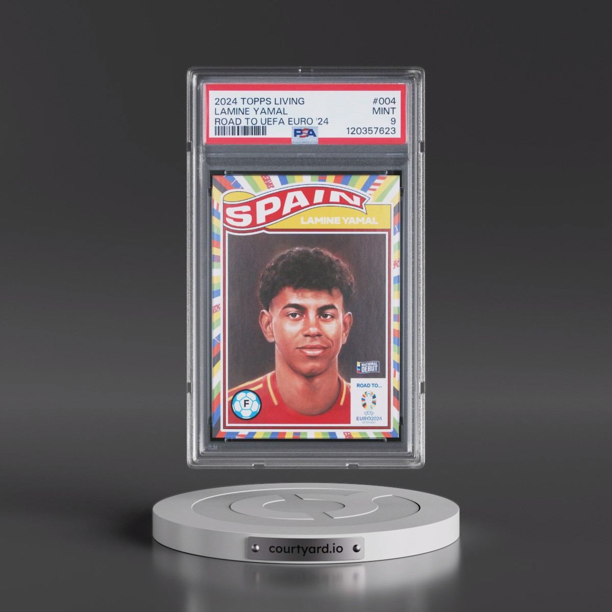 2024 Topps Living Road to UEFA Euro 2024 #004 Lamine Yamal (PSA 9 MINT)