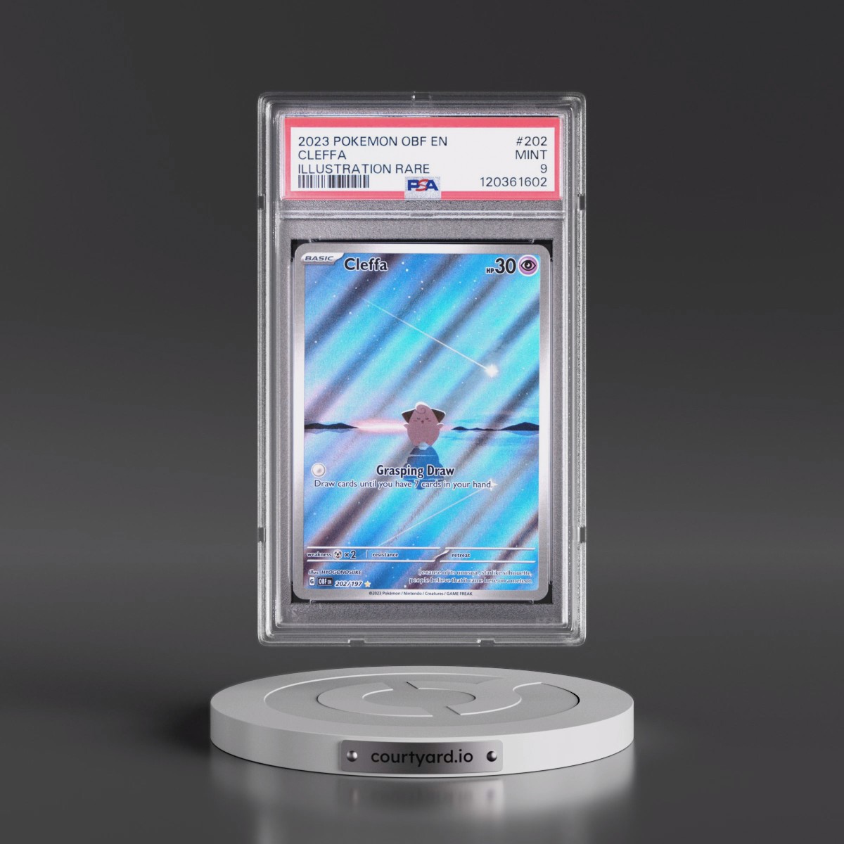 2023 Pokémon Obf EN-Obsidian Flames #202 Cleffa - Illustration Rare (PSA 9 MINT)