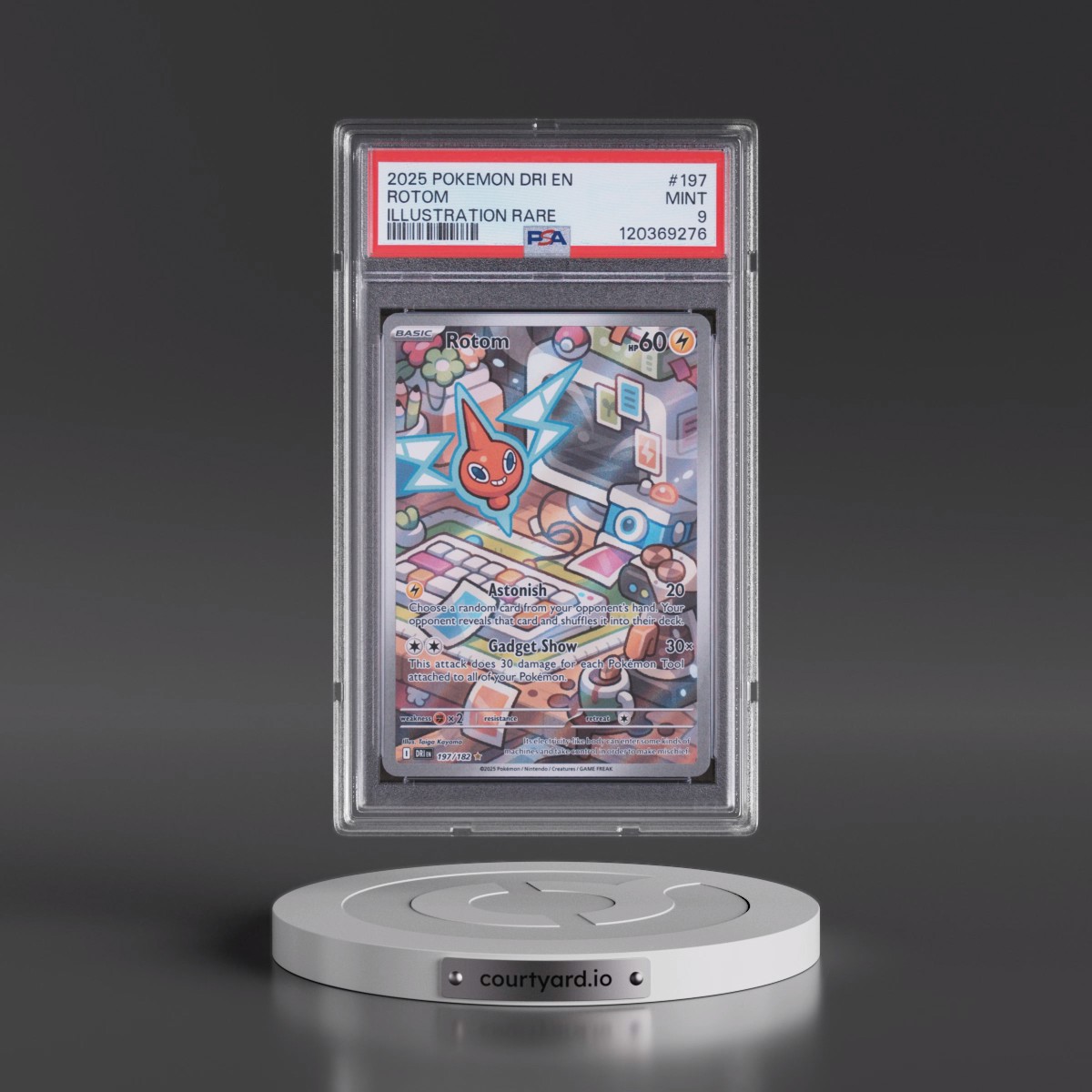 2025 Pokémon Dri EN-Destined Rivals #197 Rotom - Illustration Rare (PSA 9 MINT)