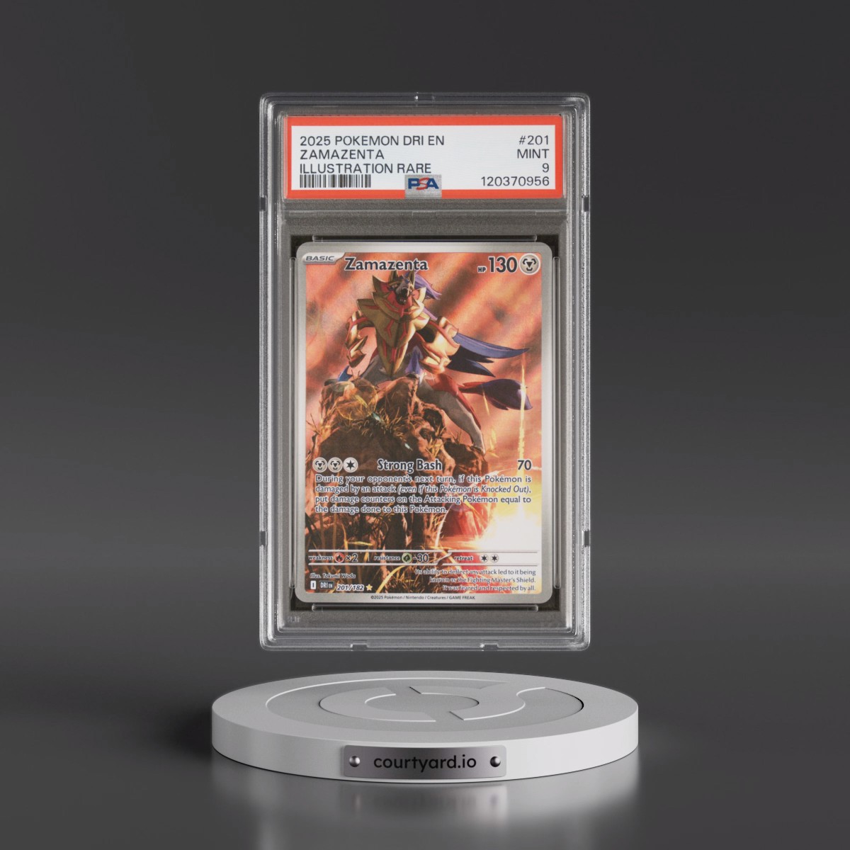 2025 Pokémon Dri EN-Destined Rivals #201 Zamazenta - Illustration Rare (PSA 9 MINT)