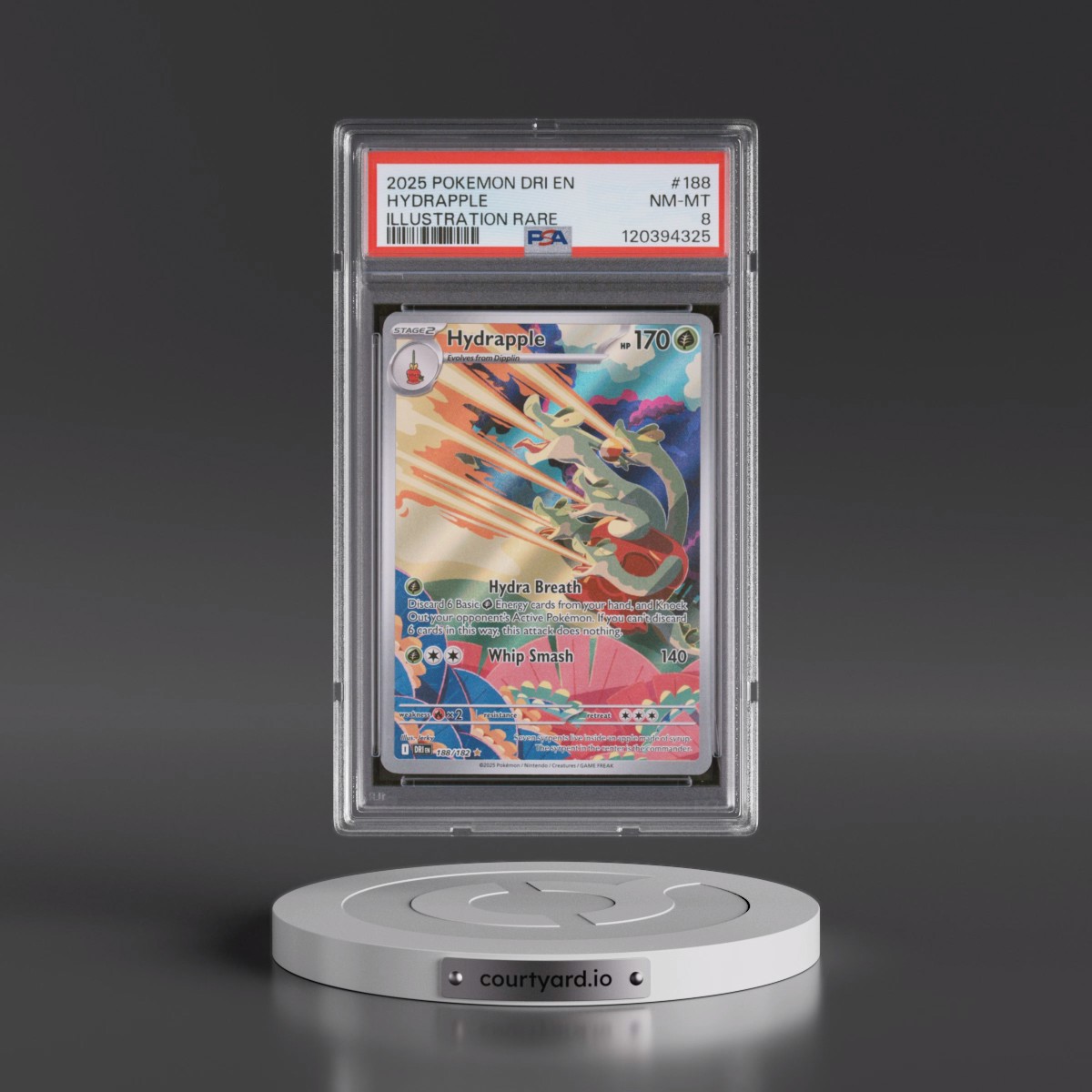 2025 Pokémon Dri EN-Destined Rivals #188 Hydrapple - Illustration Rare (PSA 8 NM-MT)