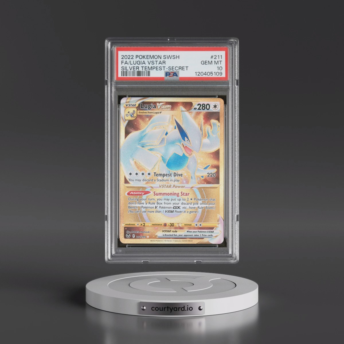 2022 Pokémon Sword & Shield Silver Tempest #211 Lugia Vstar - Full Art Secret (PSA 10 GEM MINT)