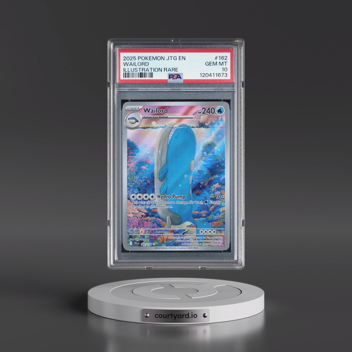 2025 Pokémon Jtg EN-Journey Together #162 Wailord - Illustration Rare (PSA 10 GEM MINT)