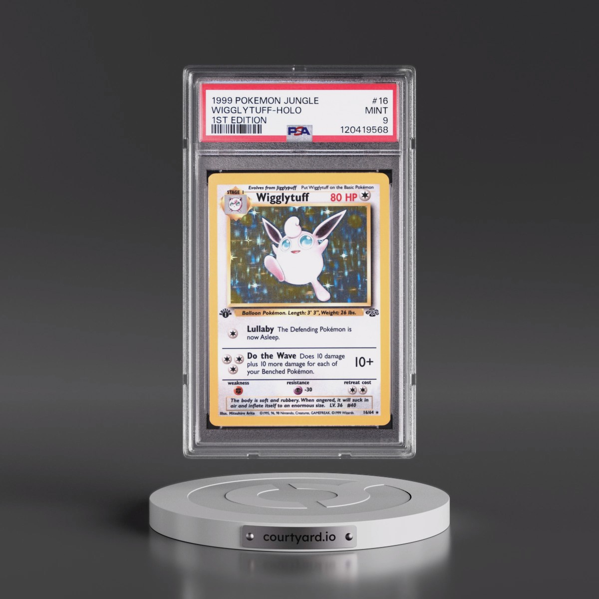 1999 Pokémon Jungle #16 Wigglytuff - 1st Edition Holo (PSA 9 MINT)